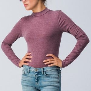 HIGH NECK LONG SLEEVE SOLID BODYSUIT